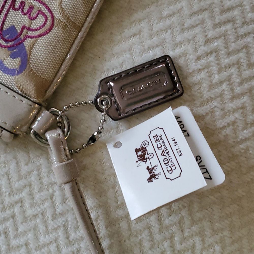 Coach Poppy Butterfly Appliqué Wristlet - Picture 7 of 17